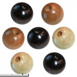 60 Assorted Earthtone Wood Beads 16mm  B00D18Y8MY
